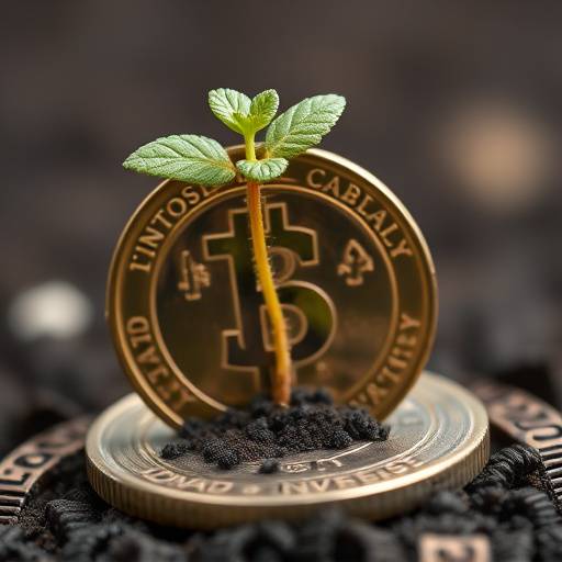 A close-up shot of a coin with a small plant growing out of it, symbolizing the growth of compound interest.