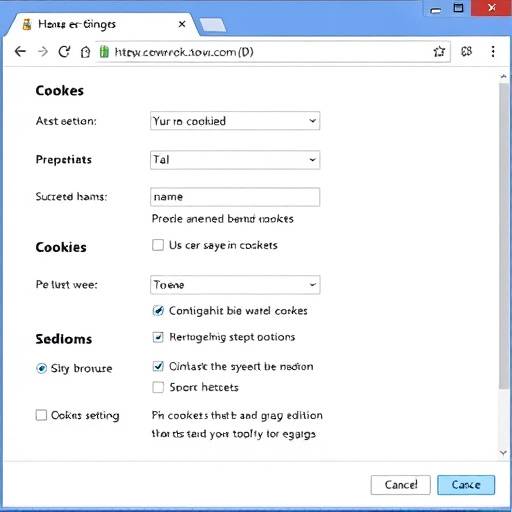 Screenshot of a web browser settings page, highlighting the cookie management options